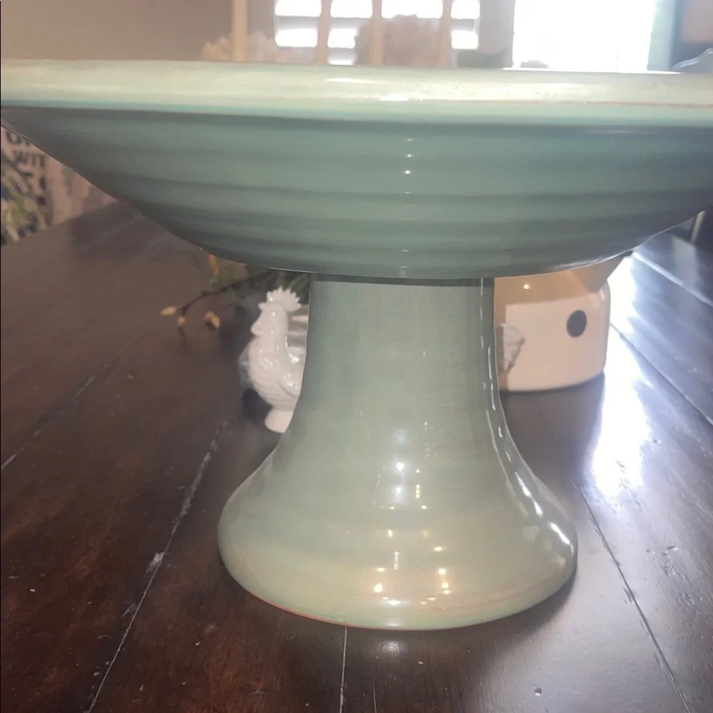 Pottery Barn Ceramic Rustic Footed Serving Bowl Platter Large 16” dia. x 9” H